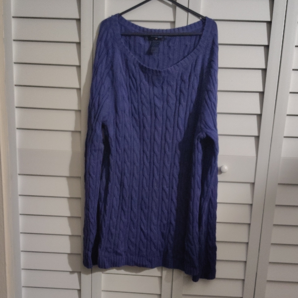 Blue Cable Knit Sweater